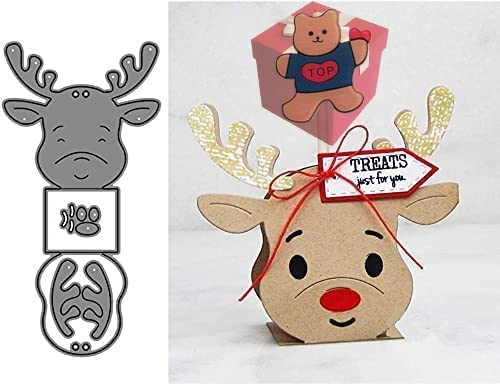 Stanzform zur Kartengestaltung in Weihnachts-Rentier-Design, Schablonen für Bastelarbeiten, Scrapbooking, Fotoalbum, dekorative Prägepapier-Stanzschablonen, als Vorlage und niedliche Brosche Stanzform zur Kartengestaltung in Weihnachts-Rentier-Design, Schablonen für Bastelarbeiten, Scrapbooking, Fotoalbum, dekorative Prägepapier-Stanzschablonen, als Vorlage und niedliche Brosche von Gowxs