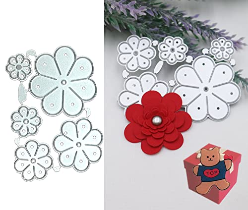Stanzformen für Kartenherstellung, Stanzschablonen für DIY Scrapbooking Fotoalbum dekorative Prägeschablonen für Kartenherstellung und niedliche Brosche (5 Stück Blumen) von Gowxs