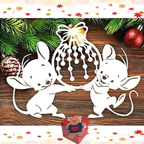 Stanzformen zur Kartengestaltung, Tier, Maus, Metall-Stanzformen, für Weihnachten, Hochzeit, Liebe, Maus-Schleifen-Stanzformen, Schablonen für DIY Scrapbooking, dekorative Prägepapier-Stanzschablonen von Gowxs