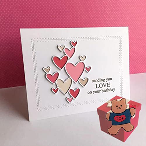 Stanzschablonen in Herzform für Kartenherstellung, hohle Herz-Stanzformen für Bastelarbeiten, Scrapbooking, Fotoalbum, dekorative Prägepapier-Stanzformen für Kartenherstellung, Vorlage + niedliche Stanzschablonen in Herzform für Kartenherstellung, hohle Herz-Stanzformen für Bastelarbeiten, Scrapbooking, Fotoalbum, dekorative Prägepapier-Stanzformen für Kartenherstellung, Vorlage + niedliche von Gowxs