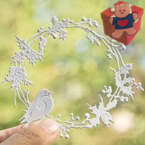 Vogel-Stechpalmen-Kranz für Kartenherstellung, Vogel Stechpalmen-Kranz für Kartenherstellung, Stanzschablonen für Scrapbooking, Fotoalbum, dekorative Prägepapier-Stanzformen für Kartengestaltung Vogel-Stechpalmen-Kranz für Kartenherstellung, Vogel Stechpalmen-Kranz für Kartenherstellung, Stanzschablonen für Scrapbooking, Fotoalbum, dekorative Prägepapier-Stanzformen für Kartengestaltung von Gowxs