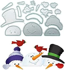 Gowxs Weihnachts-Schneemänner-Stanzschablonen für Kartengestaltung, Stanzformen, Schablonen für Basteln, Scrapbooking, Fotoalbum, dekorative Prägepapier-Stanzformen für Kartengestaltung, Vorlagen von Gowxs