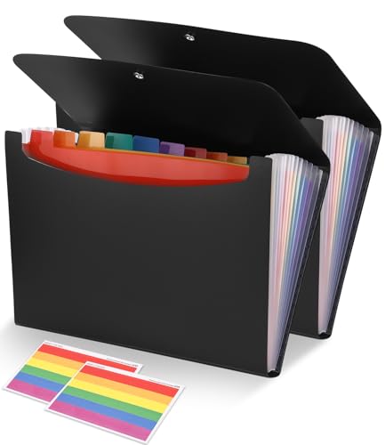 2Pcs Dokumentenmappe A4,Dokumentenmappe Mit 13 Fächer, Akkordeon Aktenordner mit Etiketten, Kunststoff Dokumentenmappe, Aktenordner A4 Mappen Ordnersystem für Büro und Schule 2Pcs Dokumentenmappe A4,Dokumentenmappe Mit 13 Fächer, Akkordeon Aktenordner mit Etiketten, Kunststoff Dokumentenmappe, Aktenordner A4 Mappen Ordnersystem für Büro und Schule von Goxiry