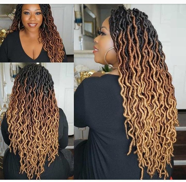 Geflochtene Perücke, Dreadlocks, Verdrehte Loks, Faux Göttinnenlooks, Schmetterlingslooks, Passion Twist, Frontal, Schwarze Zöpfe von GozellasCreations