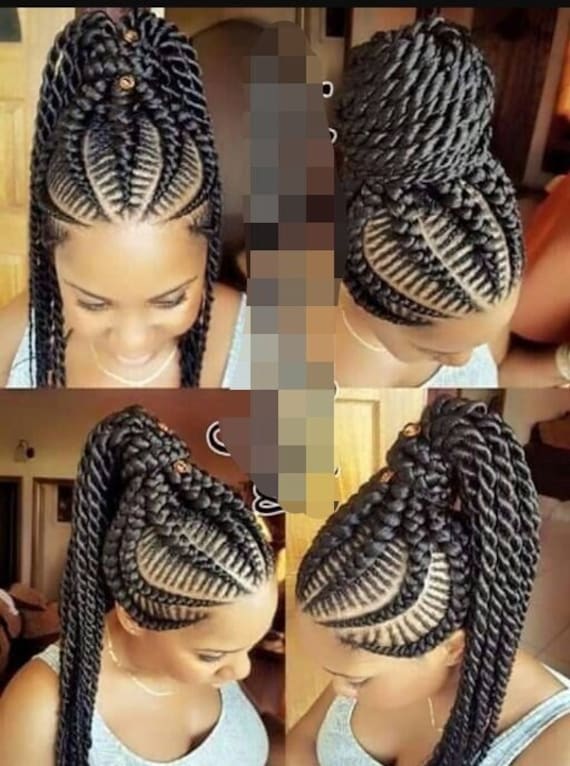 Geflochtene Perücke, Perücke Für Schwarze Frauen, Cornrows, Cornrow Ghana Volle Spitze von GozellasCreations