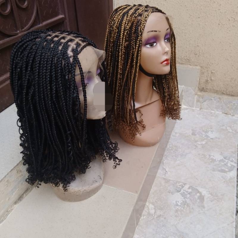 Geflochtene Perücke, Zöpfe Mit Locken, Frontalspitze, Zöpfe, Schwarze Frauenzöpfe, Cornrows, Limonade Twists, French Ghana von GozellasCreations