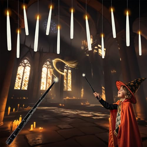12er Set Schwebende Kerzen mit Zauberstab Fernbedienung, LED Flammenlose Batteriebetrieben Hängende Kerzen für Weihnachten, Halloween, Hochzeit & Party Dekoration 12er Set Schwebende Kerzen mit Zauberstab Fernbedienung, LED Flammenlose Batteriebetrieben Hängende Kerzen für Weihnachten, Halloween, Hochzeit & Party Dekoration von Gozuein