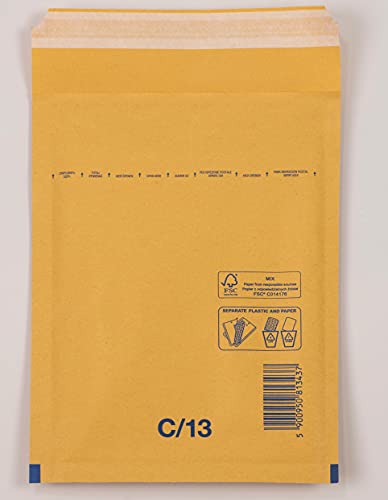 100 Stück Luftpolsterumschläge Luftpolstertaschen Versandtaschen Gr. C3 / DIN A5/B6+ (170 x 225 mm außen) Farbe braun von Gpack
