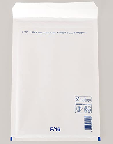 100 Stück Luftpolsterumschläge Luftpolstertaschen Versandtaschen Gr. F6 / DIN A4+ (240 x 350 mm außen) Farbe weiß von Gpack