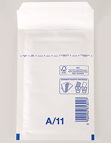 200 Stück Luftpolsterumschlag Luftpolstertasche Versandtasche 1/A 120x175 mm weiß von Gpack