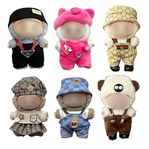 Labub Kleidung für Puppe - 6 Set 17cm Puppenkleidung für Labub, Premium Stylisches Outfit mit Zubehör zum Spielen & Ausstellen Labub Kleidung für Puppe - 6 Set 17cm Puppenkleidung für Labub, Premium Stylisches Outfit mit Zubehör zum Spielen & Ausstellen von Gpneery