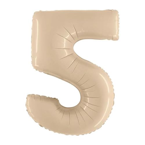 Grabo Riesen Zahlen-Ballon, 1 Meter, Satin, Beige, 0-9, O (Satin Creme, 5) von Grabo