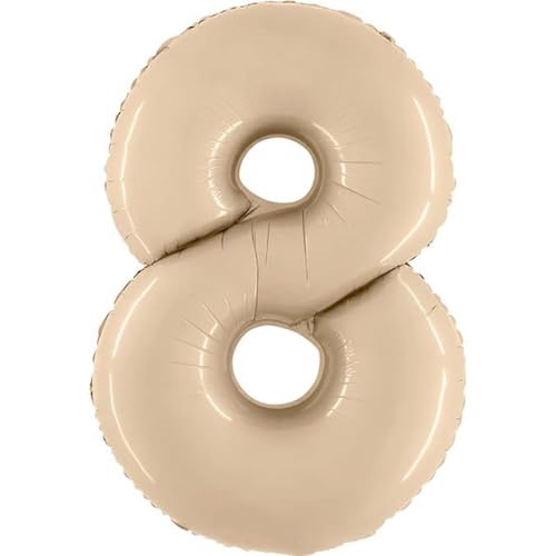 Grabo Riesen Zahlen-Ballon, 1 Meter, Satin, Beige, 0-9, O (Satin Creme, 8) Grabo Riesen Zahlen-Ballon, 1 Meter, Satin, Beige, 0-9, O (Satin Creme, 8) von Grabo