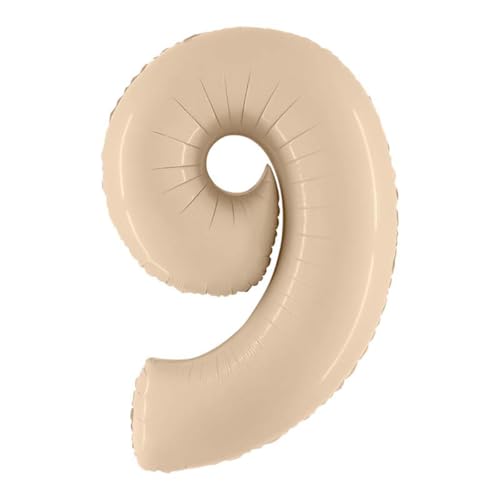 Grabo Riesen Zahlen-Ballon, 1 Meter, Satin, Beige, 0-9, O (Satin Creme, 9) Grabo Riesen Zahlen-Ballon, 1 Meter, Satin, Beige, 0-9, O (Satin Creme, 9) von Grabo