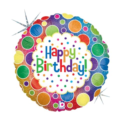 ABC18 Folienballon Dots "Happy Birthday" Holografisch | 46 cm ABC18 Folienballon Dots "Happy Birthday" Holografisch | 46 cm von Grabo