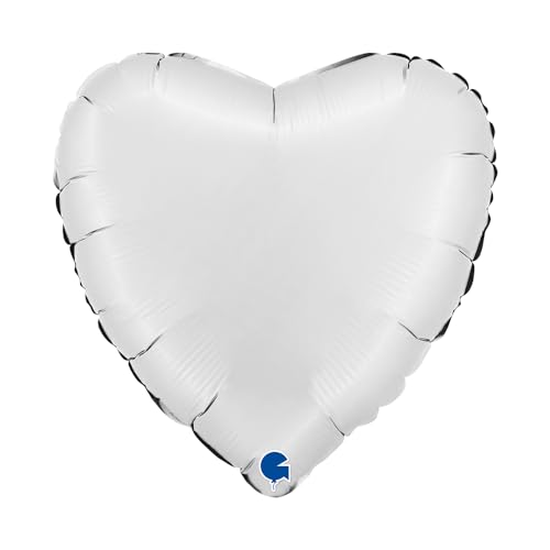 ABC18 Uni Herz 46 cm Weiß Satin von Grabo