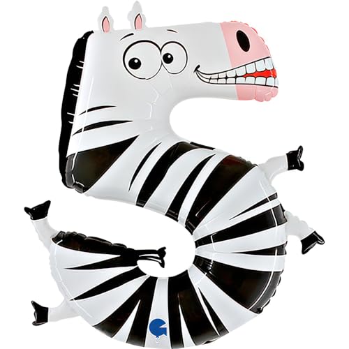 Grabo 45-0WE-P Anzahl Folienballon, Mehrfarbig, Zebra - Zahl: 5 Grabo 45-0WE-P Anzahl Folienballon, Mehrfarbig, Zebra - Zahl: 5 von Grabo