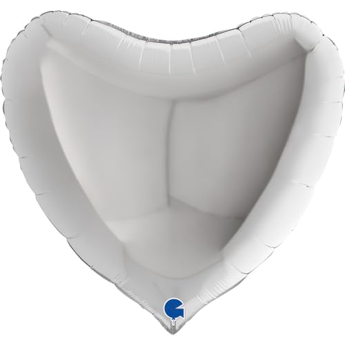 GRABO Folienballon Mylar Herz XL, Silber, 36009 von Grabo