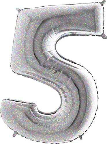 Grabo 195H-P Nummer 5 Superloon holografische Einzelpackung, Länge 101,6 cm, mehrfarbig, Einheitsgröße Grabo 195H-P Nummer 5 Superloon holografische Einzelpackung, Länge 101,6 cm, mehrfarbig, Einheitsgröße von Grabo