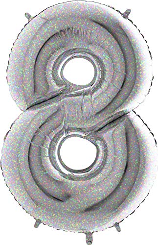 Grabo 198H-P Nummer 8 Superloon holografische Einzelpackung, Länge 101,6 cm, mehrfarbig, Einheitsgröße Grabo 198H-P Nummer 8 Superloon holografische Einzelpackung, Länge 101,6 cm, mehrfarbig, Einheitsgröße von Grabo