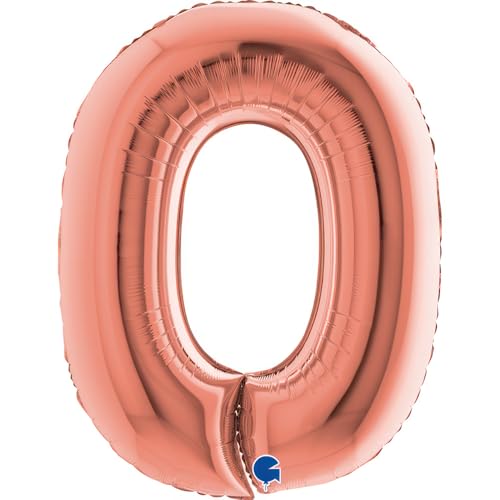 Grabo XXL Riesen Zahlen Folienballon 102 cm (40") Farbauswahl – Perfekte Deko für Geburtstage, Jubiläen & Feiern – Happy Birthday Party-Highlight - für Helium und Luft! Wiederverwendbar! (Rosegold, 0) von Grabo