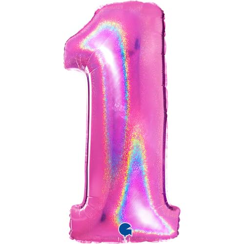 Grabo 611GHF-P Superloon Glitzer, holografisch, 101,6 cm, Farbe Fuchsia, Einheitsgröße von Grabo