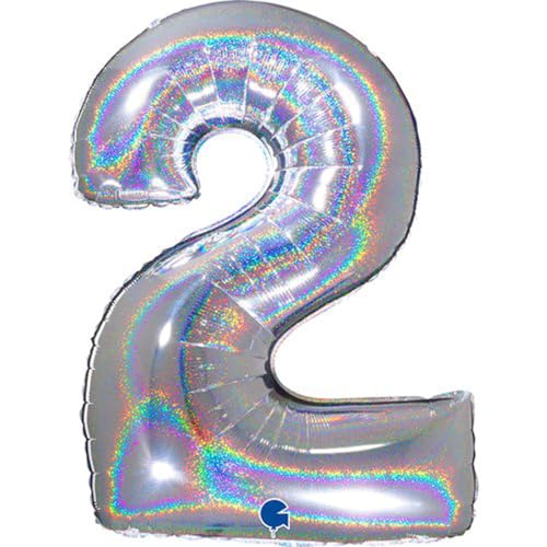 Grabo 690GHS-P Superloon Glitzer-Holografisches Geschenkset, Länge 101,6 cm, Silberfarben, Einheitsgröße (Silber, 2) von Grabo