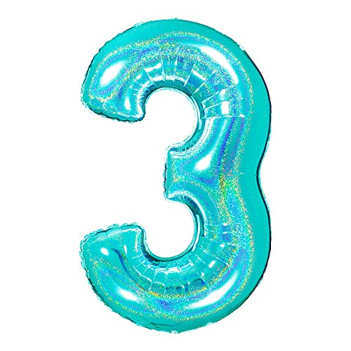 Grabo 773GHTI-P Superloon Glitzer-Holografisch, Größe 101,6 cm, Farbe Tiffany, Einheitsgröße von Grabo