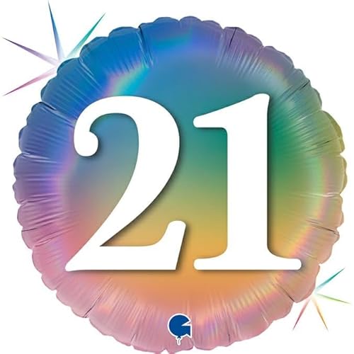 Grabo ABC18 Folienballon Happy 21 Colourful Rainbow | 45cm von Grabo