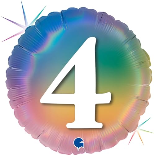 Grabo ABC18 Folienballon Happy 4 Colourful Rainbow | 45cm von Grabo