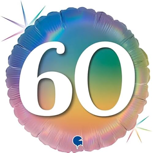 Grabo ABC18 Folienballon Happy 60 Colourful Rainbow | 45cm von Grabo