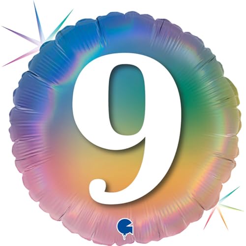 Grabo ABC18 Folienballon Happy 9 Colourful Rainbow | 45cm von Grabo