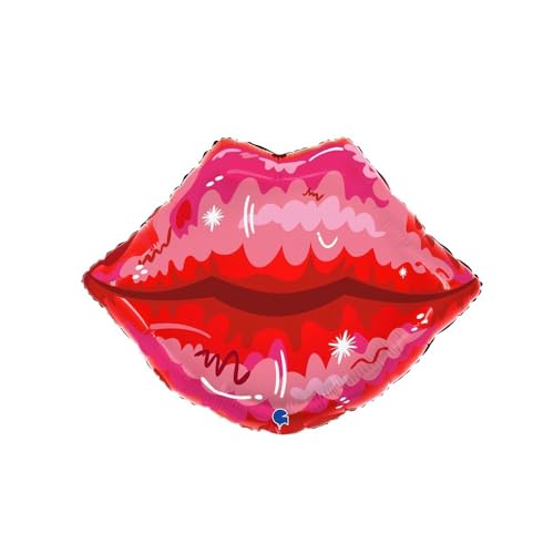 Grabo Balloons – Folienballon Mund Lippen Liebe 57 x 42 cm Rosa von Grabo