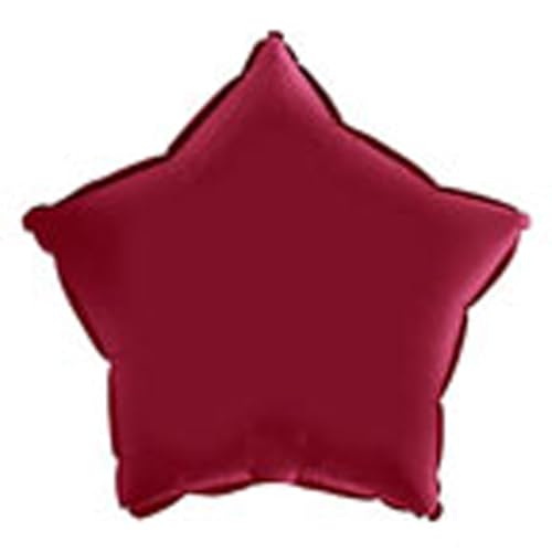 Grabo Folienballon | 45-91 cm | Stern | Uni Farbe | Helium-Ballon Party Deko Geburtstagsfeier (Kirsch Rot, 45 cm) von Grabo