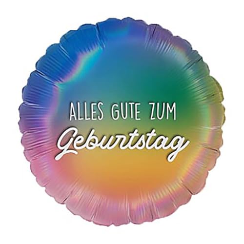 Grabo Folienballon | 46 cm | Alles Gute zum Geburtstag | Mehrere Texte | Bunter Helium-Ballon Party Deko Geburtstagsfeier (Regenbogen) von Grabo