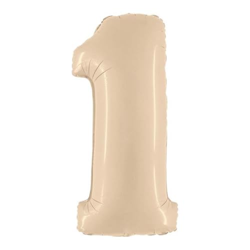 Grabo Riesen Zahlen-Ballon, 1 Meter, Satin, Beige, 0-9, O (Satin Creme, 1) von Grabo