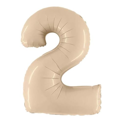 Grabo Riesen Zahlen-Ballon, 1 Meter, Satin, Beige, 0-9, O (Satin Creme, 2) von Grabo
