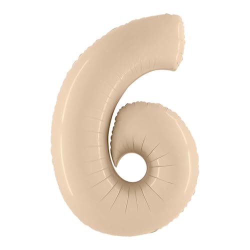 Grabo Riesen Zahlen-Ballon, 1 Meter, Satin, Beige, 0-9, O (Satin Creme, 6) Grabo Riesen Zahlen-Ballon, 1 Meter, Satin, Beige, 0-9, O (Satin Creme, 6) von Grabo