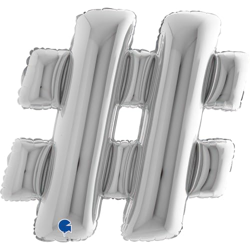 Grabo XXL Riesen Buchstabe Folienballon 102 cm (40") Farbauswahl – Perfekte Deko für Geburtstage, Jubiläen & Feiern – Happy Birthday - für Helium und Luft! Wiederverwendbar! (Silber, #) von Grabo