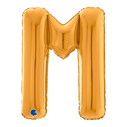 Riesen Buchstabe Folienballon 66 cm (26") Farbauswahl – Perfekte Deko für Geburtstage, Jubiläen & Feiern – Happy Birthday Party-Highlight - für Helium und Luft! Wiederverwendbar! (Gold, M) von Grabo