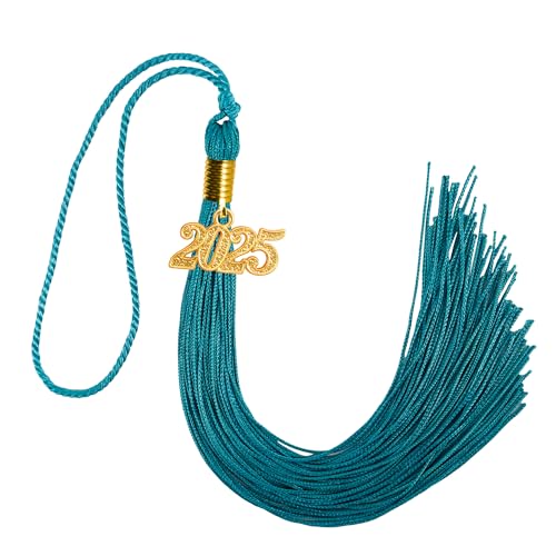 GraduatePro 23cm Abschluss Quaste 2025 mit Gold Jahreszahl Anhänger für Graduate Bachelor Master Doktorhut Blaugrün GraduatePro 23cm Abschluss Quaste 2025 mit Gold Jahreszahl Anhänger für Graduate Bachelor Master Doktorhut Blaugrün von GraduatePro