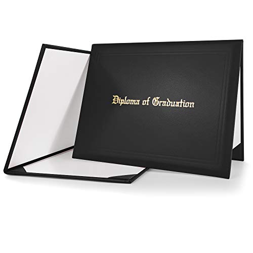 GraduationMall Bedruckt Zertifikat Halter Diplom Dokument Cover Award Schutzhülle für Diplome 21.6cm x 28cm / 8.5" x 11" Schwarz von GraduationMall