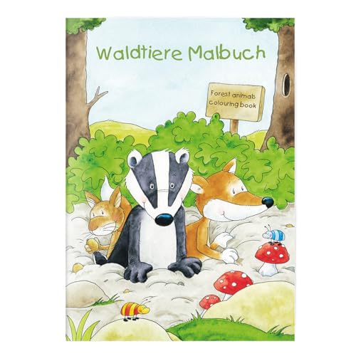 Kinder lieben Ausmalen! - Malbuch DIN A4, ab 3 Jahre, Waldtiere mit verschiedenen Tiermotiven für Jungen und Mädchen von Grätz Verlag