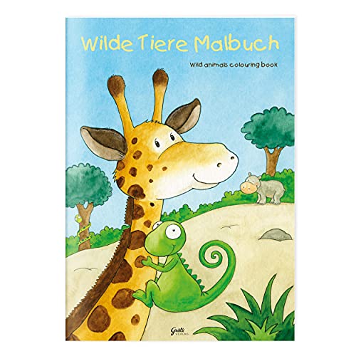 Kinder lieben Ausmalen! - Malbuch DIN A4, ab 3 Jahren, Wilde Tiere mit verschiedenen Tier- und Wüstenmotiven für Jungen und Mädchen von Grätz Verlag