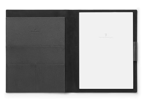 Graf von Faber-Castell 118778 - Schreibmappe DIN A4 Cashmere, Schwarz, mit Notizblock, Stiftschlaufe und Fächer von Graf von Faber-Castell