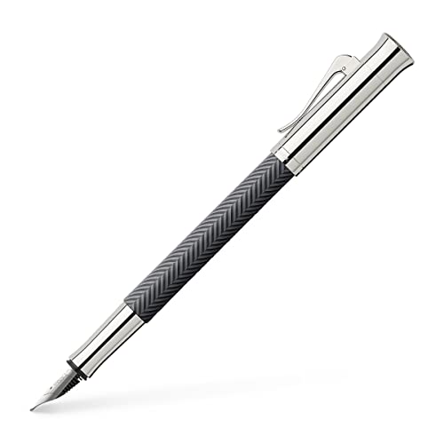 Graf von Faber-Castell 146701 - Füllfederhalter Guilloche Ciselé, Anthrazit, Federbreite F, 1 Stück Grau fein (F) von Graf von Faber-Castell