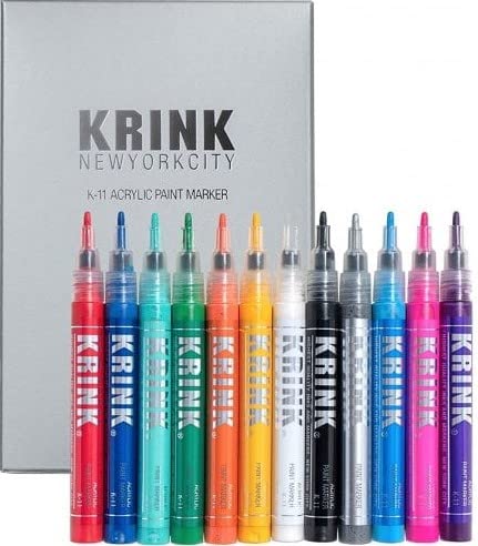 Graff-City Krink K-11 Box-Set – 12 Stück Acryl-Permanentmarker auf Wasserbasis – 3 mm runde Spitze von Graff-City