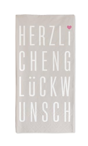Grafik Werkstatt Servietten hochformatig mit Spruch | 10 Stück | 8,3 x 16,5 cm |Herzlichen Glückwunsch Grafik Werkstatt Servietten hochformatig mit Spruch | 10 Stück | 8,3 x 16,5 cm |Herzlichen Glückwunsch von Grafik-Werkstatt