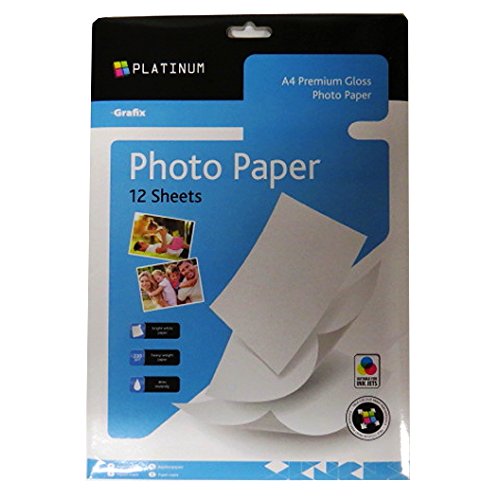 A4 Premium-Fotopapier, Grafix Platin, 220 g/m² Glanz, 12 Blatt, Größe 297mm x 210mm von Grafix