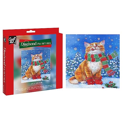 Grafix Diamond Painting Weihnachten, Katze im Schnee 20x20 cm von Grafix